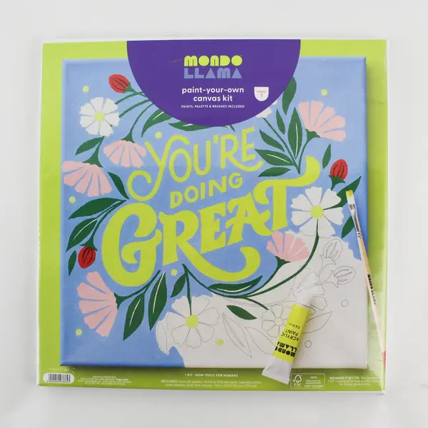 Mondo Llama Paint Your Own Canvas Kit Paint You're Doing Great