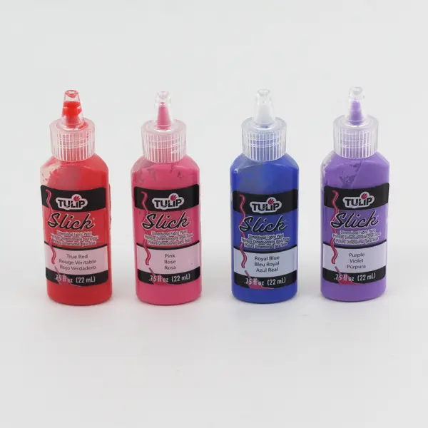 Lot of 4 Partial Tulip Slick Dimensional Fabric Paint Tubes Pink Red Purple Blue