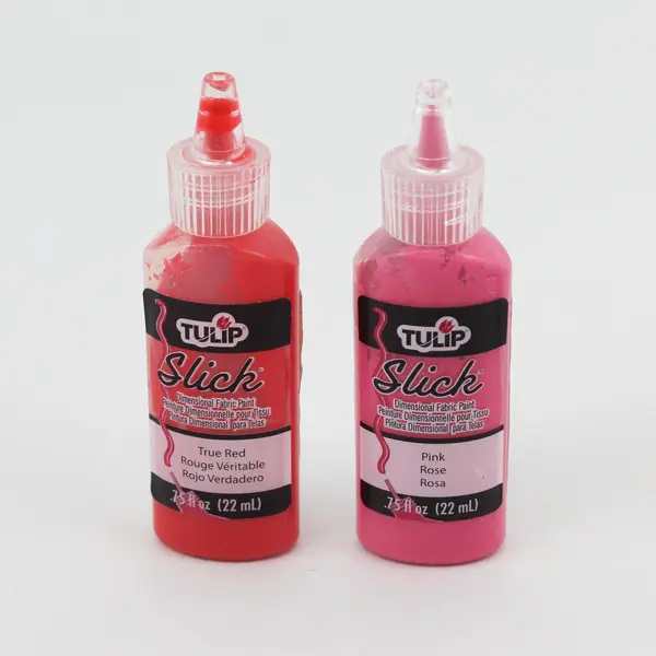 Lot of 4 Partial Tulip Slick Dimensional Fabric Paint Tubes Pink Red Purple Blue