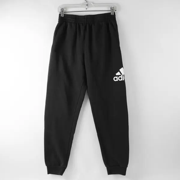 Adidas Kids Size L (14/16) Black w/White Logo Regular Fit Jogger Style Sweatpant