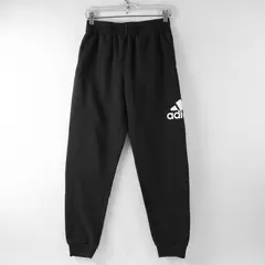 Adidas Kids Size L (14/16) Black w/White Logo Regular Fit Jogger Style Sweatpant