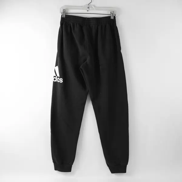 Adidas Kids Size L (14/16) Black w/White Logo Regular Fit Jogger Style Sweatpant