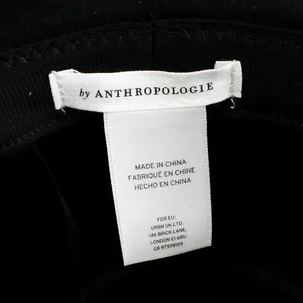 Anthropologie Black 100% Wool Wide Brim Rancher Western Hat Tassel Detail 23"
