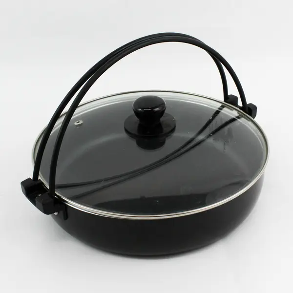 Zei-No-Kiwami Non-Stick Sukiyaki Pot With Lid Black 26 cm 3.0 L
