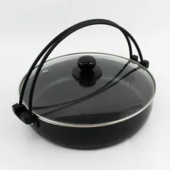 Zei-No-Kiwami Non-Stick Sukiyaki Pot With Lid Black 26 cm 3.0 L