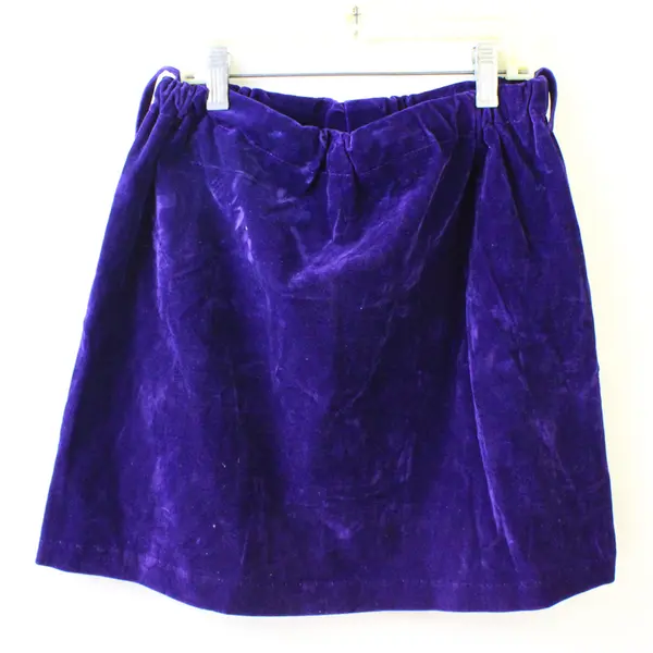 Vintage Handmade Purple Velvet Mini Skirt  Women's Size 28-36 Elastic Waist