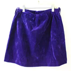 Vintage Handmade Purple Velvet Mini Skirt  Women's Size 28-36 Elastic Waist