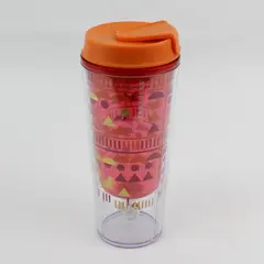 Starbucks Korea 2015/6 New Years Rooster Plastic Tumbler W/ Lid 12 Oz 8.25" Tall