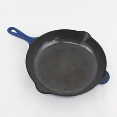 Le Creuset Blue/Grey Enameled Cast Iron Classic Round Skillet Fry Pan 9" Dia