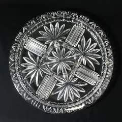 Clear  Crystal Divided Round Serving Dish 13.25" Diameter