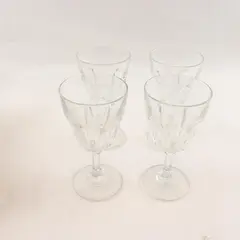 Lot Of 4 Cristal D'Arques - Durand Brand Petale Pattern Water Goblets 7" Tall