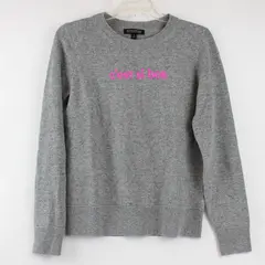 Banana Republic C'est Si Bon Gray Sweater Pink Lettering Women's Small