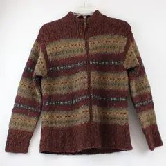 Lauren Ralph Lauren Multicolor Wool Mohair Knit Zip-Up Women's Size Small