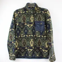 Weatherproof Vintage Green Blue & Brown Aztec Fleece Jacket Women's XS
