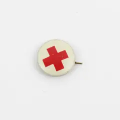1940's American Red Cross White & Red 1/2" Pinback Pin Brooch