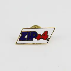  1980's USPS ZIP+4 Lapel Pin US Postal Service Gold Tone Enamel Hat Pin
