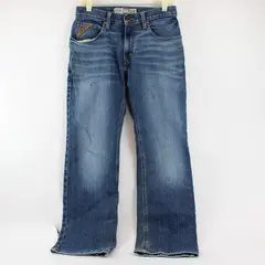 Ariat Jeans Men's 28x30 M4 Medium Wash Blue Relaxed Boot Cut Denim Jeans - Flaws
