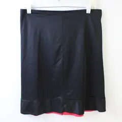 Vintage Sears Women's S Black with Red Inner Trim Ruffle Hem Slip Skirt