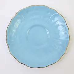 Aynsley Bone China Blue Gold Trim Saucer 6in Vintage