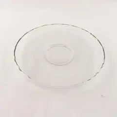 Vintage Clear Glass Scalloped Edge Serving Dish 10.5in  Round 