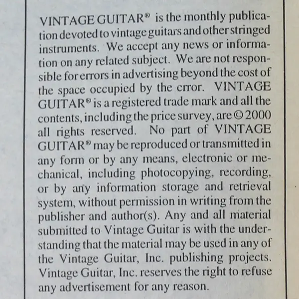 Vintage Guitar Magazine National Westwood & Glenwood June 2001 Vol 15 No 8