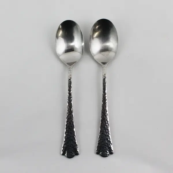 Lot of 2 Yamazaki Country Hammersmith Pattern SS Teaspoons 6.5" Long Good