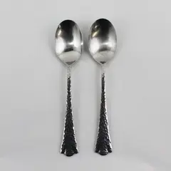 Lot of 2 Yamazaki Country Hammersmith Pattern SS Teaspoons 6.5" Long Good