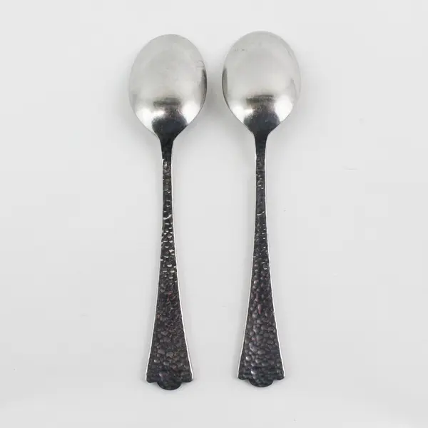 Lot of 2 Yamazaki Country Hammersmith Pattern SS Teaspoons 6.5" Long Good