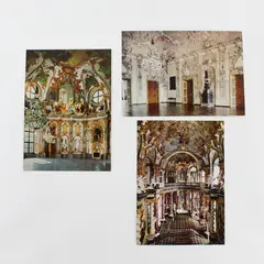 Lot Of 3 Vintage Würzburg Germany Residence Interior View Postcards