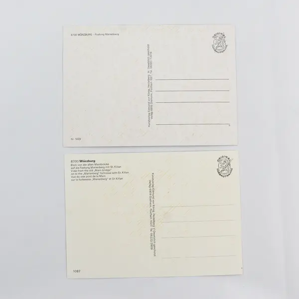 Lot Of 2 Vintage Würzburg Germany Castle Postcards