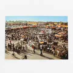Vintage Djemaa El Fna Square Marrakech Morocco Color Postcard