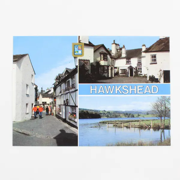 Lot Of 2 Vintage Cumbria England Chrome Postcards Hawkshead Ambleside
