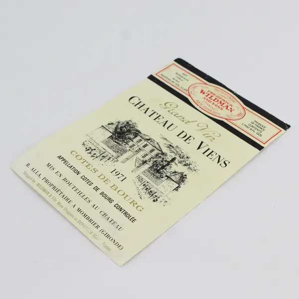 Vintage Bordeaux France 1971 Château De Viens Wine Label