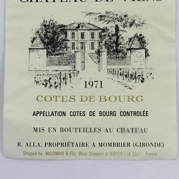 Vintage Bordeaux France 1971 Château De Viens Wine Label
