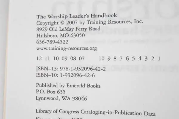 Tom Kraeuter The Worship Leader's Handbook Paperback Expanded Edition 2007