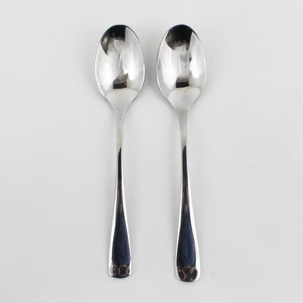 Lot Of 2 Cambridge Silver Unknown Rare Pattern Stainless Oval Soup Spoons 6.75"