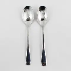 Lot Of 2 Cambridge Silver Unknown Rare Pattern Stainless Oval Soup Spoons 6.75"