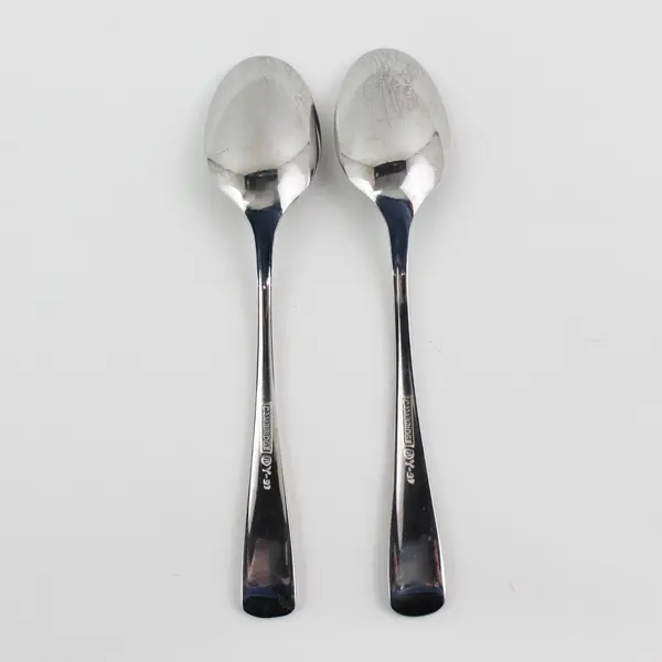 Lot Of 2 Cambridge Silver Unknown Rare Pattern Stainless Oval Soup Spoons 6.75"