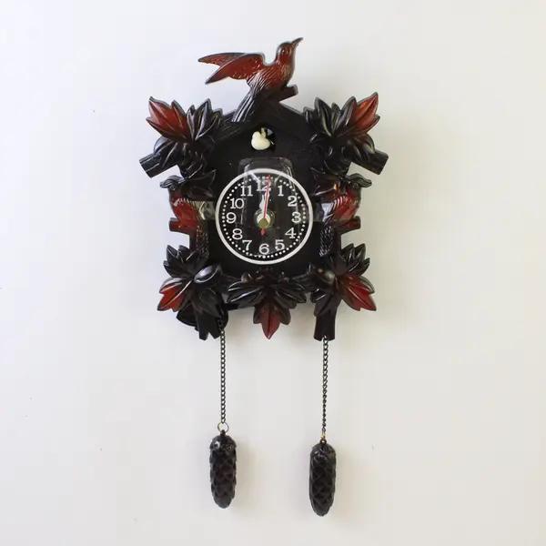 Small Plastic Cuckoo Clock Battery Operated Wall Clock