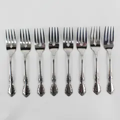Lot of 8 Oneida Silver Mansion Hall Pattern Stainless Salad Forks 6.25" Good
