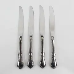 Lot of 4 Oneida Silver Mansion Hall Pattern Stainless Dinner Knives 9" Long Good