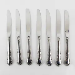 Lot of 7 Oneida Silver Mansion Hall Pattern Stainless Dinner Knives 9" Long Good