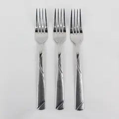 Lot of 3 Cambridge Silver Tabitha Sand Pattern Stainless Dinner Forks 8.25" Good
