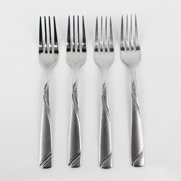 Lot of 4 Cambridge Silver Tabitha Sand Pattern SS Salad Forks 7" Rare Item Good