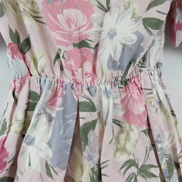 Vintage 1980s Willi of California Floral Pink A-Line Midi Dress Women's Large