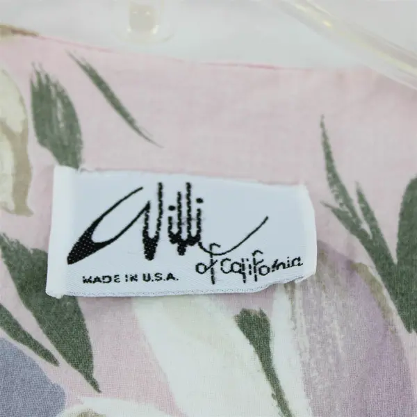 Vintage 1980s Willi of California Floral Pink A-Line Midi Dress Women's Large