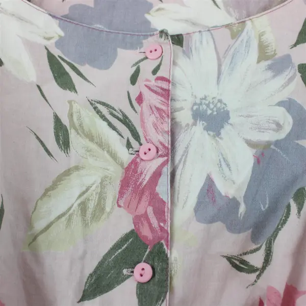 Vintage 1980s Willi of California Floral Pink A-Line Midi Dress Women's Large