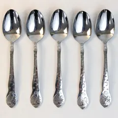 Set of 5 Magic of Santa Sakura Stainless Place/Oval Soup Spoons