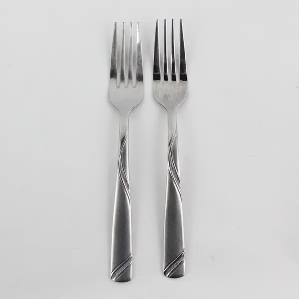 Lot of 2 Cambridge Silver Tabitha Sand Pattern SS Salad Forks 7" Rare Item Good