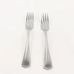 Lot of 2 International Silver (Silco) INS57 Pattern Stainless Dinner Forks 7.5" 
